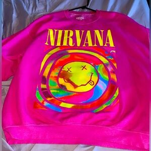 Hot pink Nirvana Sweatshirt